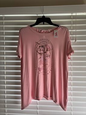 Justice Light Pink Floral Graphic Tee Size 14/16 Plus
